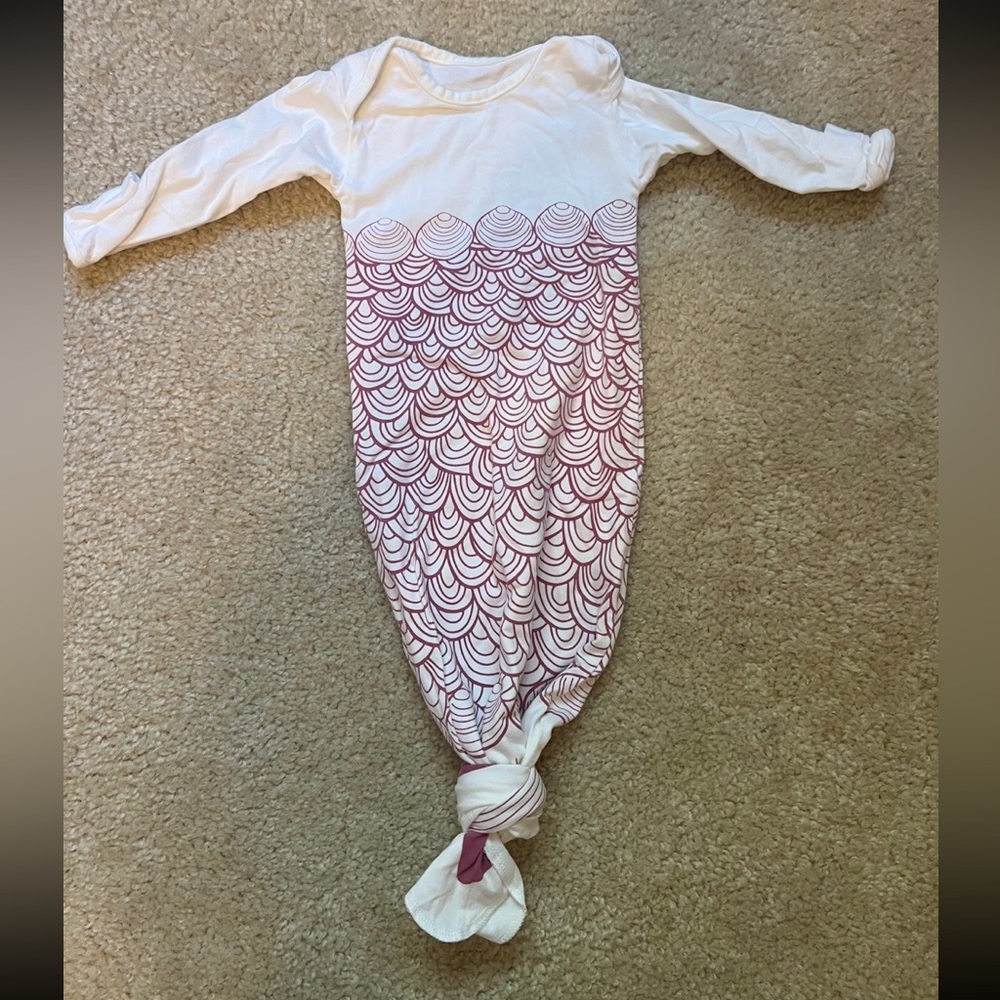 Baby girl long sleeve tie gown